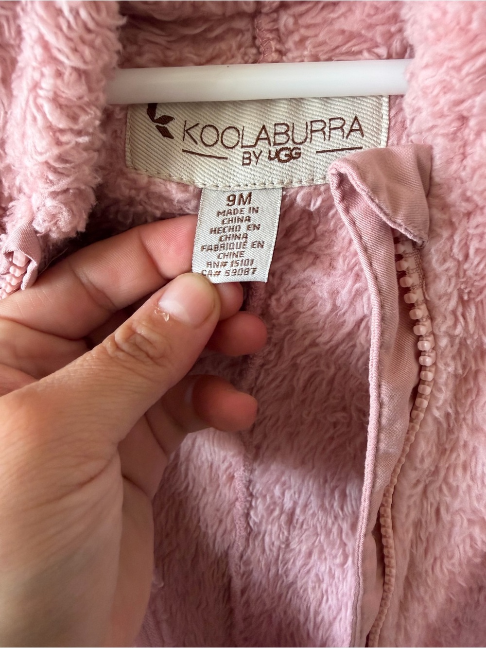 Koolaburra by UGG Plush Pink Zip-Up onesie Sherpa 9 months
